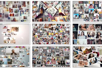 create a stunning photo mosaic logo reveal and photo intro video, mosaic reveal