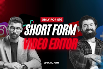 edit engaging short form videos for tiktok, reels, and youtube shorts