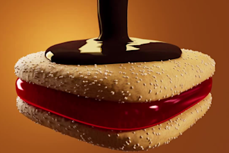 stunning 3d food animation, 3d food design, 3d food model, 3d chocolate bar