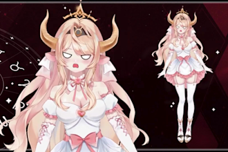draw and rig vtuber model 2d vtuber model anime vtuber live 2d vtuber