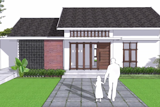 create a small 3d house model in sketchup