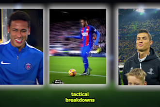 make any style of football, soccer short videos for youtube shorts