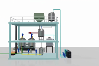 do 3d industrial animation, chemical animation, process, manufacturing, machine