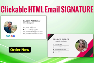 create modern clickable email signature HTML email signature