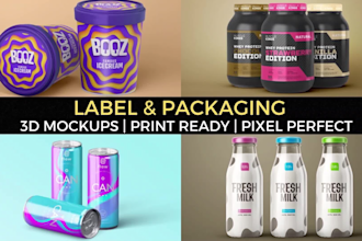design all types of product packaging, labels, and stickers