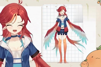 design and rig pro live2d vtuber model for vtuber studio