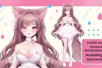 draw and rig 2d vtuber model, live2d vtuber rigging vtuber commission for stream