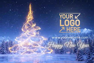 make a wonderful happy new year video with your logo