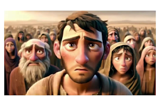 create stunning ai generated short story, ai bible video from bible stories