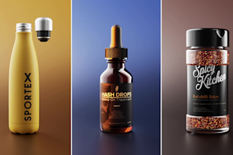 do realistic 3d product rendering and 3d mockup creating