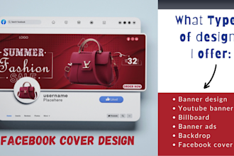 do facebook or youtube banner, ads, backdrop, cover design
