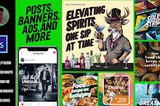design social media posts, instagram posts, facebook ads, and banner ads