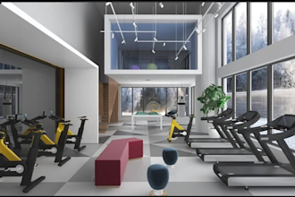 do interior exterior commercial office workplace 3d model render