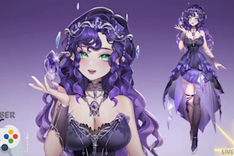 vtuber model, 2d vtuber rigging, vtuber design, custom vtuber, 2d pet vtuber