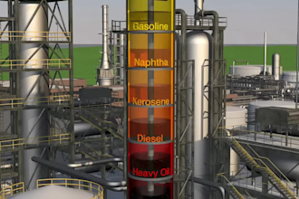 create 3d industrial animation process oil and gas refinery and engineering