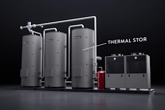 create 3d industrial product animation heat pump mechanical engineering video