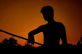 do silhouette animation, black and white character animation, 2d animation video