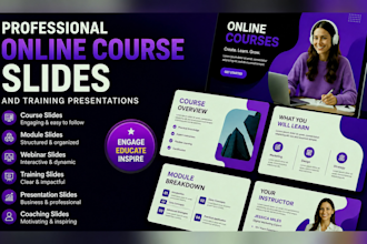 design professional online course slides and training presentations