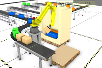 create 3d industrial assembly animation, real time plant simulation animation
