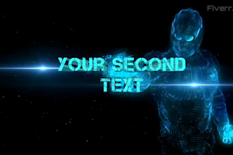 make an robotic awesome 3d intro for youtube and tech videos