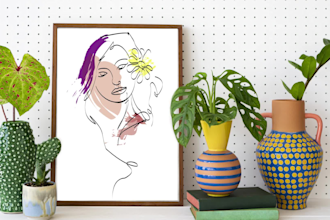 draw unique one line art, minimalist line art, vector line art illustration