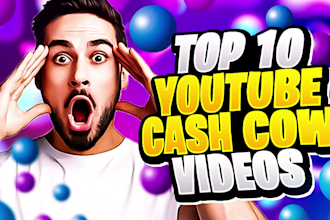 create top 10 cash cow videos, for faceless youtube automation channel
