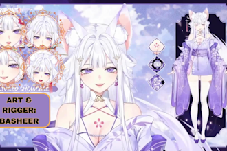 draw and rig live 2d character vtuber model, vtuber rigging, anime,vtube studio