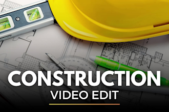 edit construction videos, construction reels and tiktok, real estate video edit