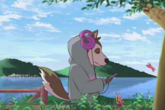 create lofi loop animation illustration and animated gif