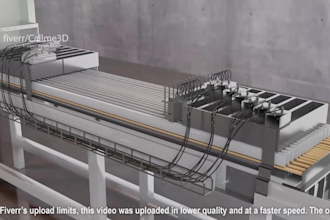 create realistic 3d machinery and industrial animation