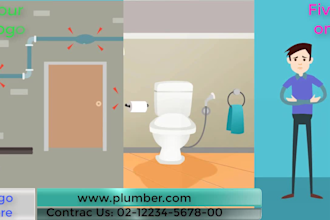 make plumber animated or plumbing 2d animation video