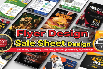 flyer design, sell sale sheet design, church flyer, sale in 4 hrs