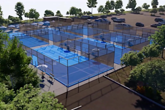 do realistic 3d padel court design pickleball padel club basketball court design