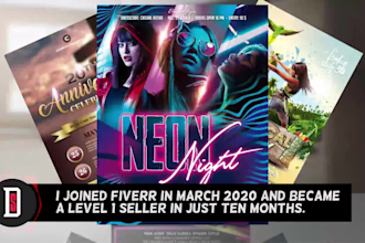 design party flyer, event flyer design, business flyer in a few hours