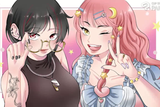 draw anime art, character illustration, adorable pfp, fanart