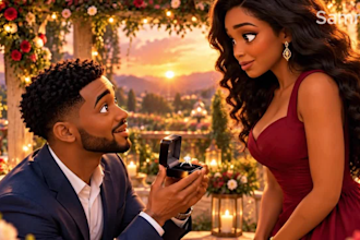 create 3d ai proposal video, romantic love story and engagement animation
