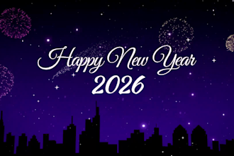 create best happy new year 2026 greeting video with your logo