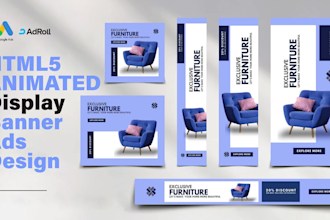 design google display banner ads for adroll or adwords