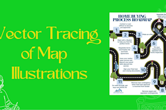 do vector tracing of logo, map, illustration, and image within 2 hours