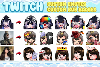 create premium custom twitch emotes and sub badges