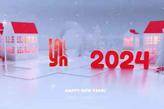 create new year greeting within 3 hrs animation logo