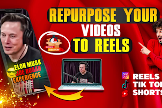 repurpose and edit your long video content into short, tiktok, reels