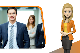 create a 3d character explainer video with infographic