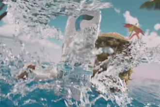 render realistic 3d water product, 3d liquid vfx, 3d can, 3d water simulation