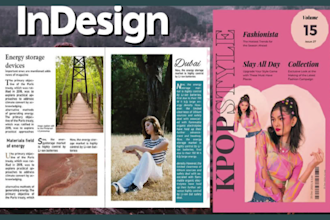 design magazine layout, ebook layout, magazine cover and magazine ad