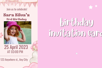 design an invitation card for wedding ,birthday party etc