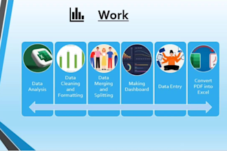 do data cleaning,merging,spliting,formatting,dashboard and pdf to excel