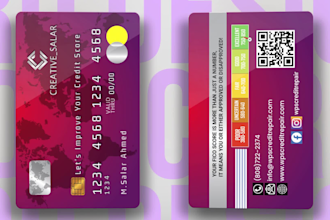 do credit repair business card design, credit card style business card design