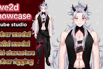 draw and rig 2d vtuber model, live2d character, vtuber rigging for streaming