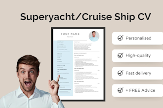 design your superyacht, cruise ship or chef, CV or resume